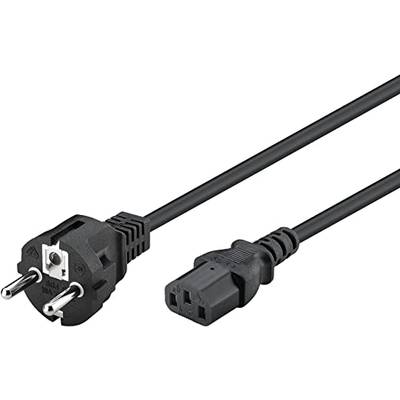 Műszercsatlakozós kábel [ Védőérintkezős dugó - Műszercsatlakozó alj, C13] Fekete 3 m Goobay 96036