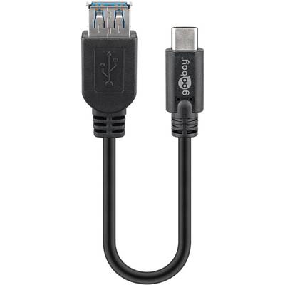 USB 3.0 Átalakító [1x USB dugó, C típus - 1x USB 3.0 alj, A típus] Fekete Goobay