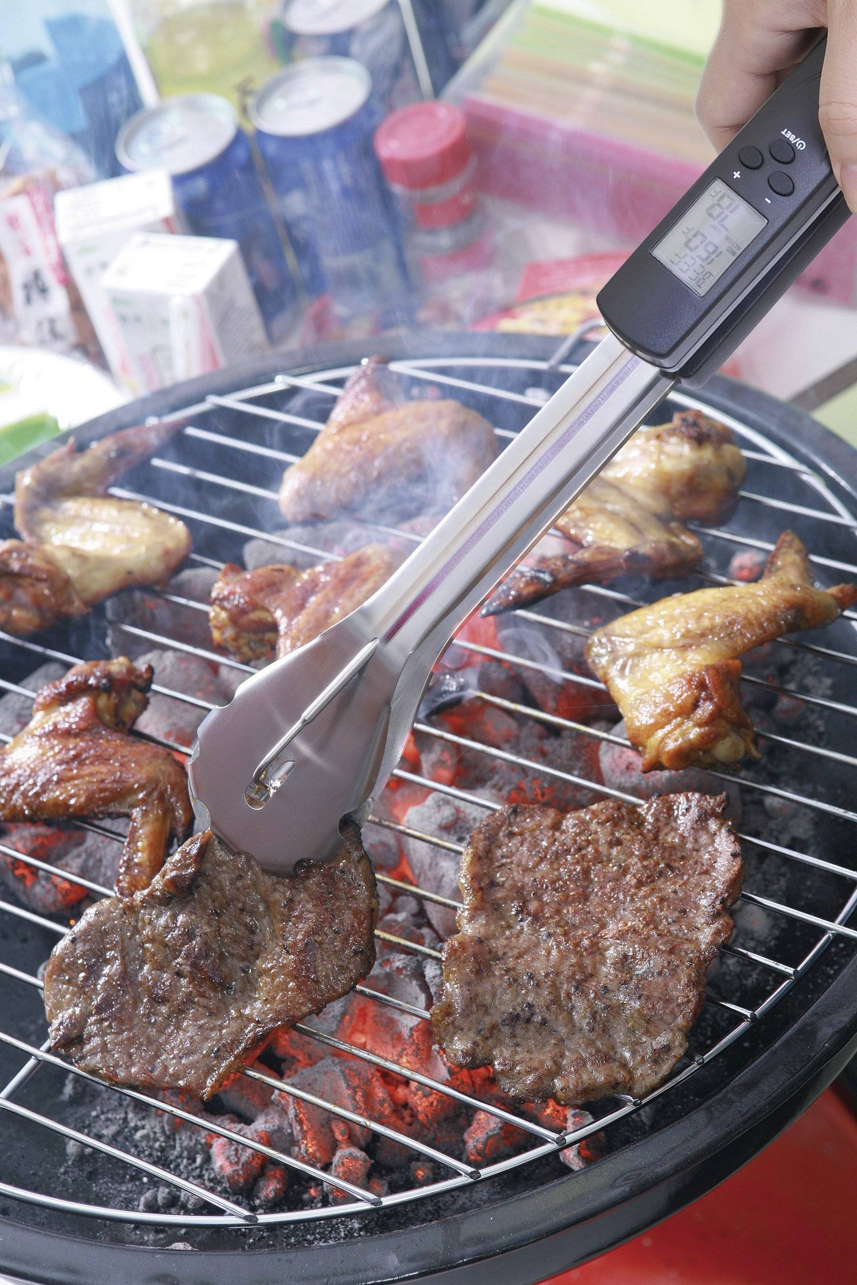 Digitális grillcsipesz, grillcsipesz húshőmérővel, Sunartis ET492-1