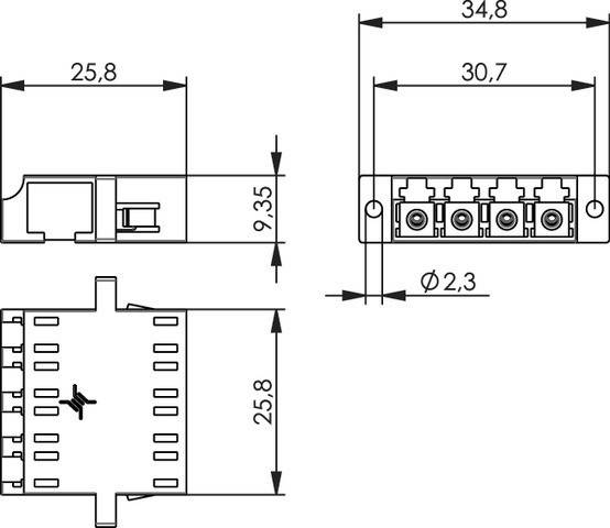 Telegärtner 100007153 LWL adapter Kék 1 db-1