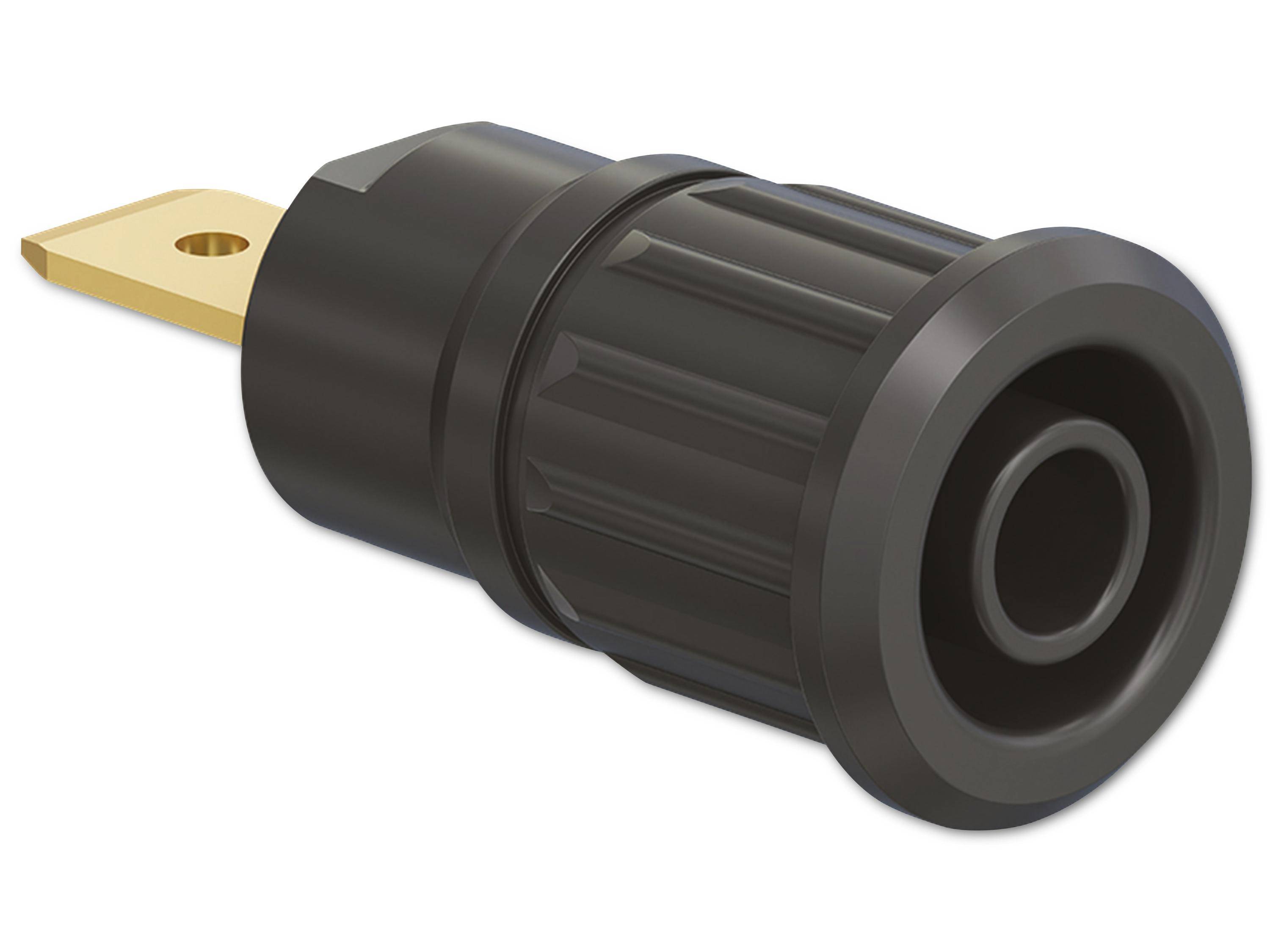 Benyomható banánhüvely 4mm fekete-1