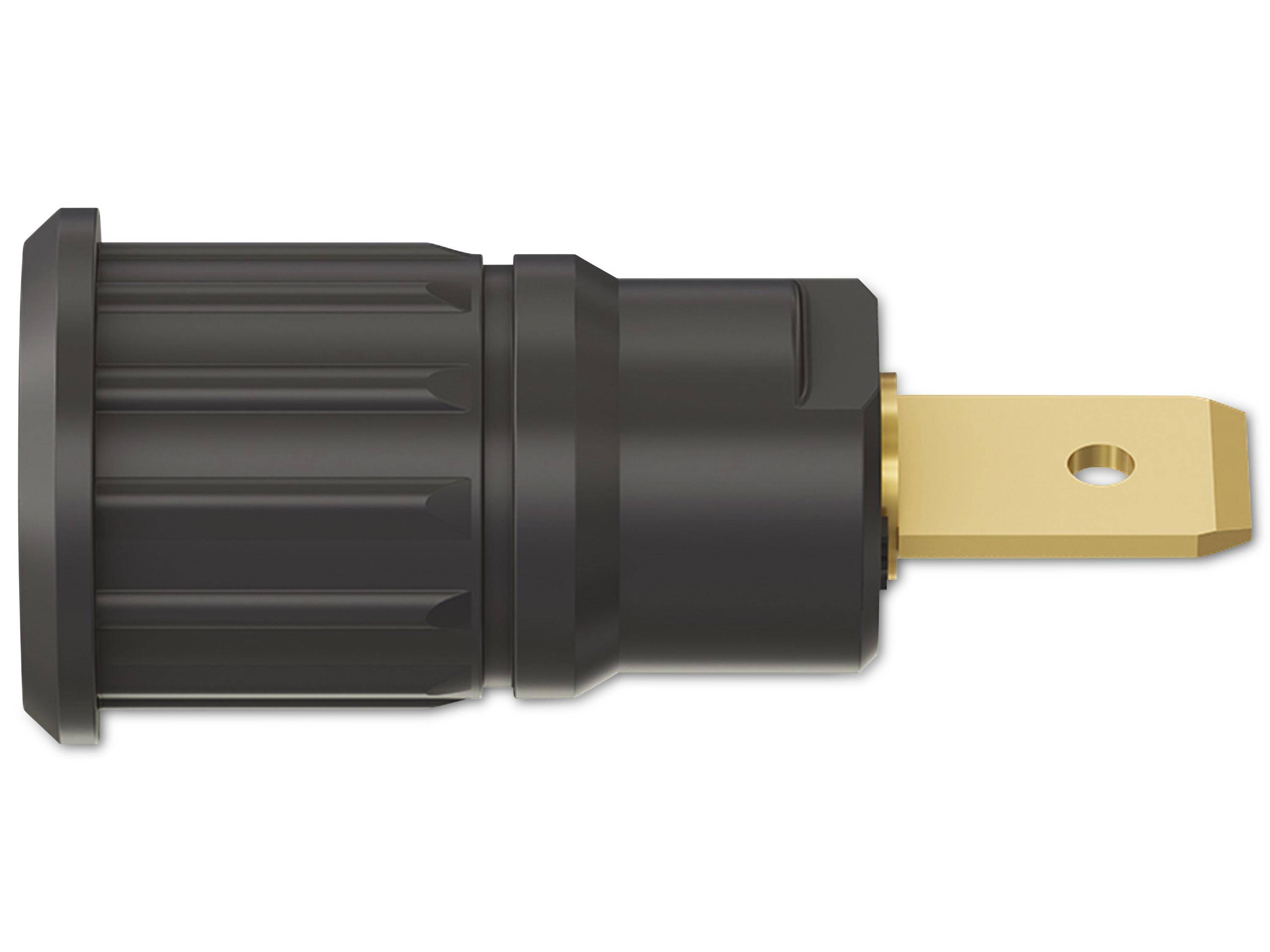Benyomható banánhüvely 4mm fekete-2