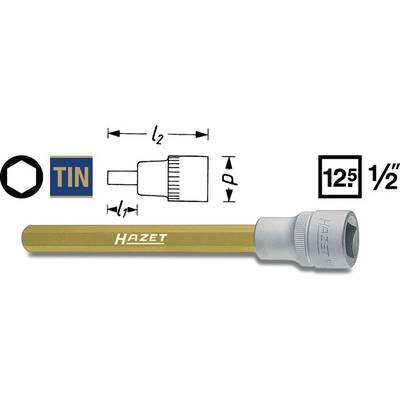 Belső hatlapú csavarhúzó betét 12,5 mm (1/2“) Kulcstávolság 10 mm szerszám meghajtás 12,5 mm (1/2") Hazet 986LG-10