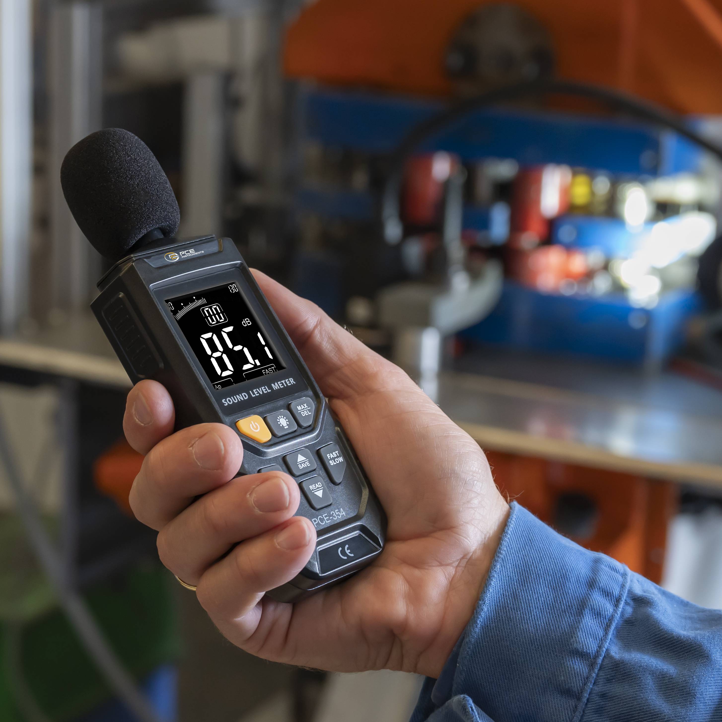 PCE Instruments Zajszintmérő Adatgyűjtő 30 - 130 dB 20 Hz - 12500 Hz-4