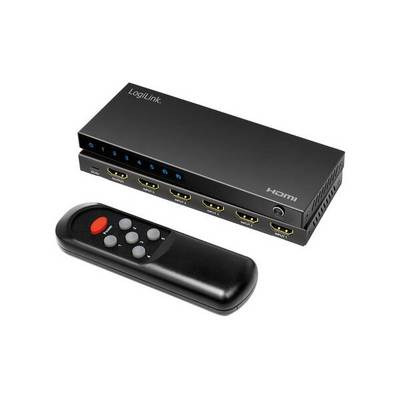 LogiLink HD0060 Commuta la porta HDMI 5x1, 4K/60Hz, HDCP, HDR, CEC, RC Hálózati switch 18 GBit/s-0