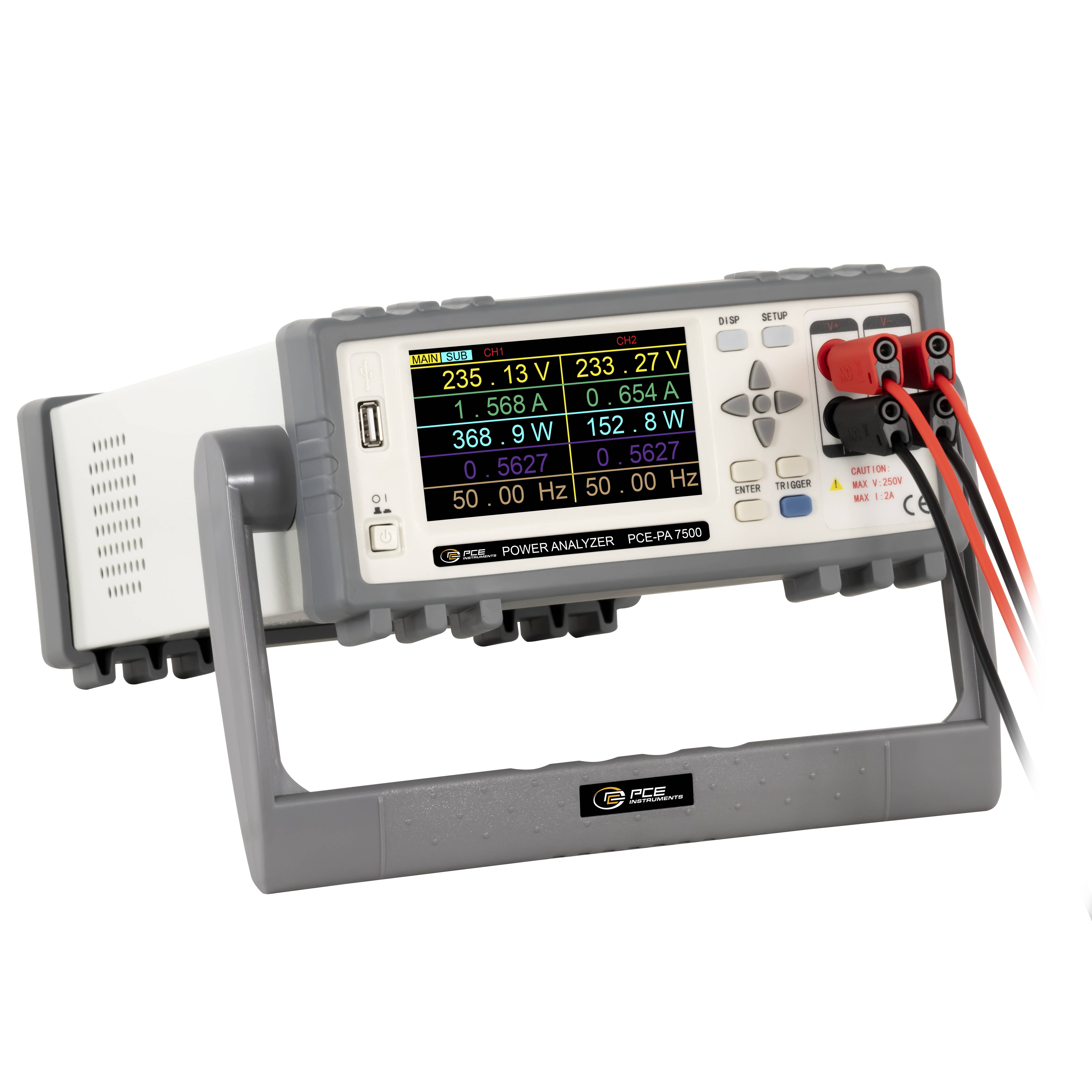 PCE Instruments Power Analyzer hálózat analizáló készülék 1 fázisú Energiamérések