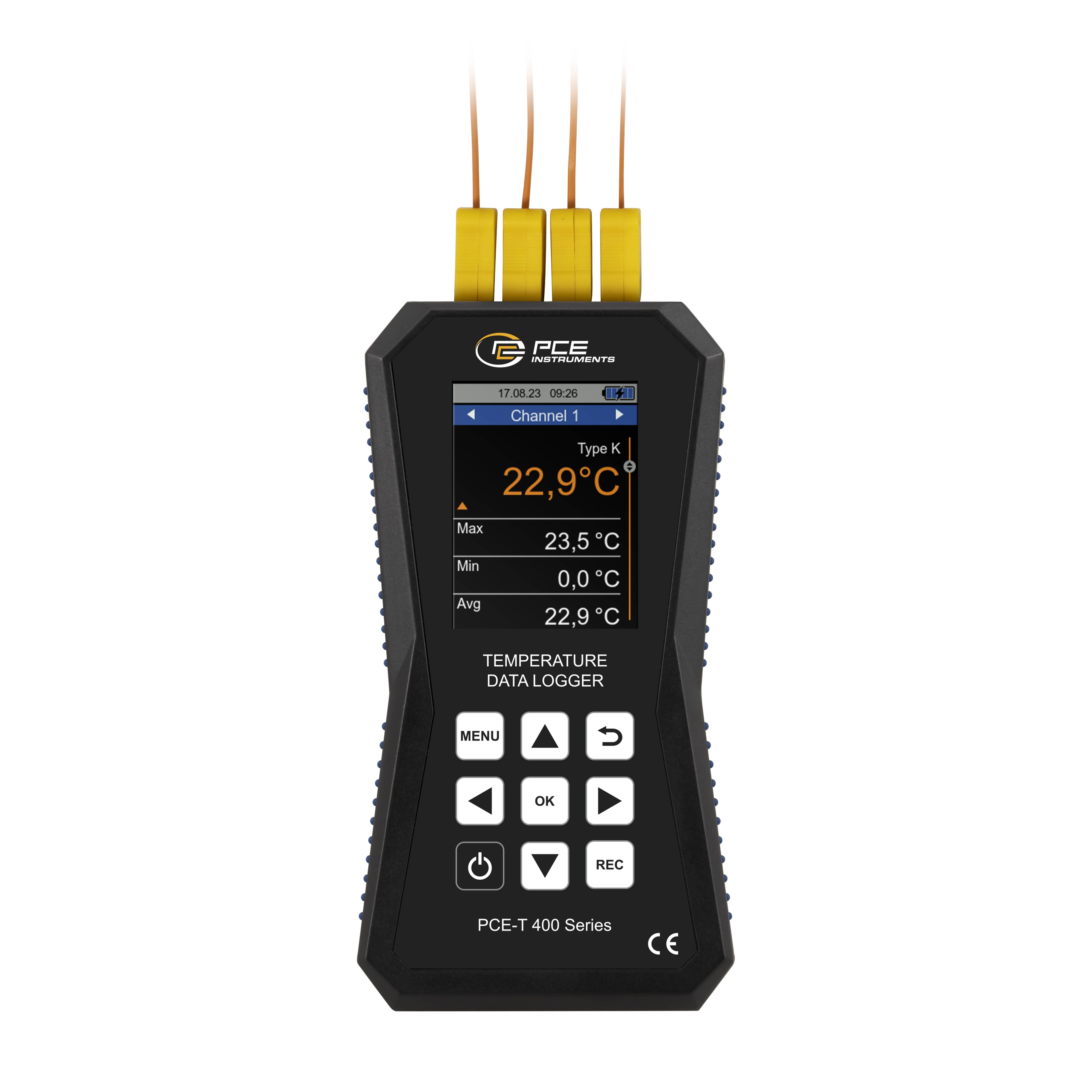 PCE Instruments PCE-T 420 Hőmérséklet adatgyűjtő Mérési méret Hőmérséklet -200 - 1800 °C PDF funkció-1