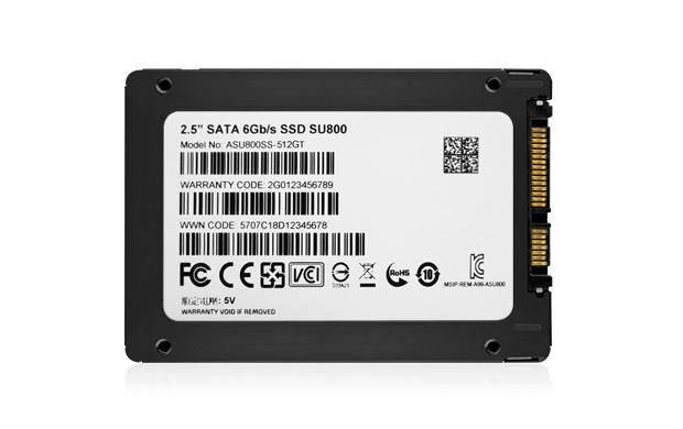ADATA 512 GB Belső SSD merevlemez, 6,35 cm (2,5") SATA 6 Gb/s Retail ASU800SS-512GT-C-6