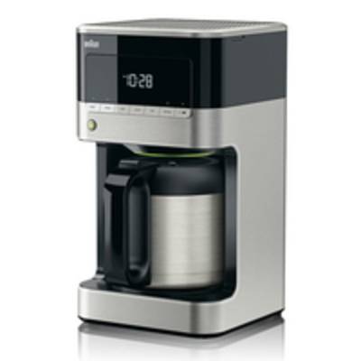 Braun KF 7125 Kávéfőző Nemesacél, Fekete  Kapacitás, csésze=10 Kijelző, Melegentartás, Filteres kávé funkcióval, Időzítő
