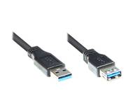 Good Connections USB kábel USB 3.0 USB-A dugó 5 m Fekete Kerek 2711-S05-1