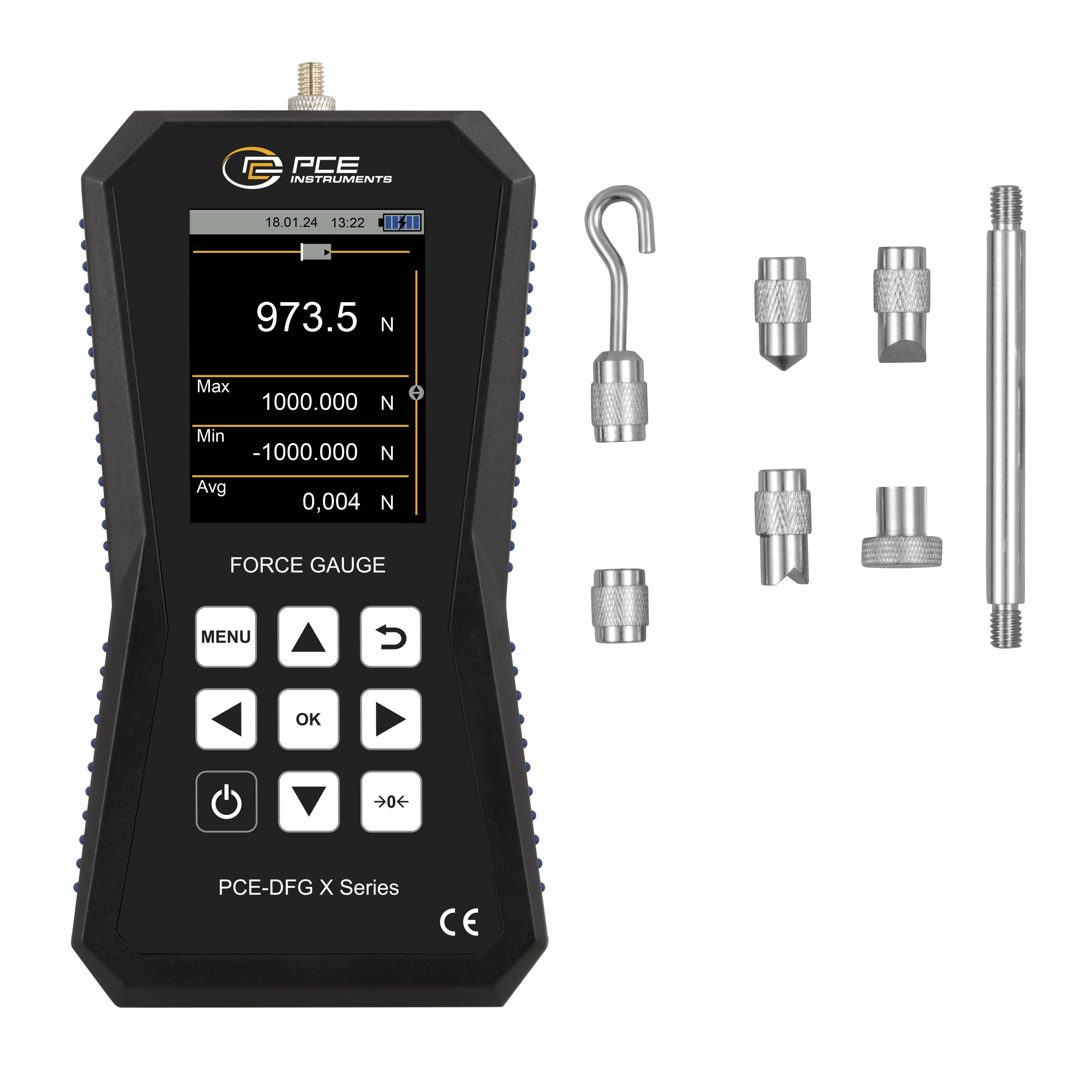 PCE Instruments Erőmérő készülék 0 - 1000 N Gyári standard (tanúsítvány nélkül)