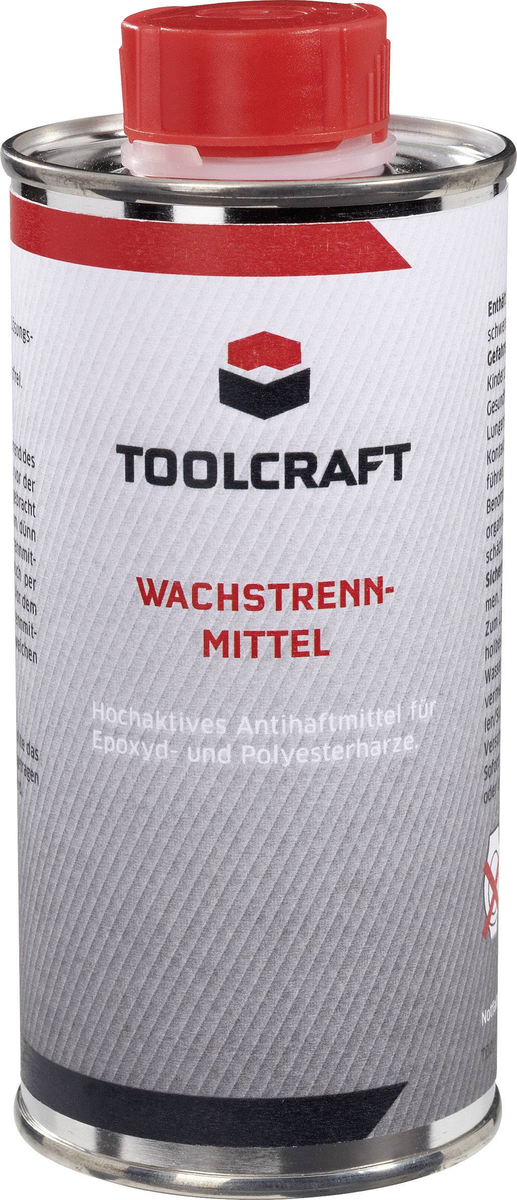 A TOOLCRAFT Leválasztószer viaszos bevonattal, epoxi- és poliészter gyantákhoz, piros kupakkal, szürke címkével.