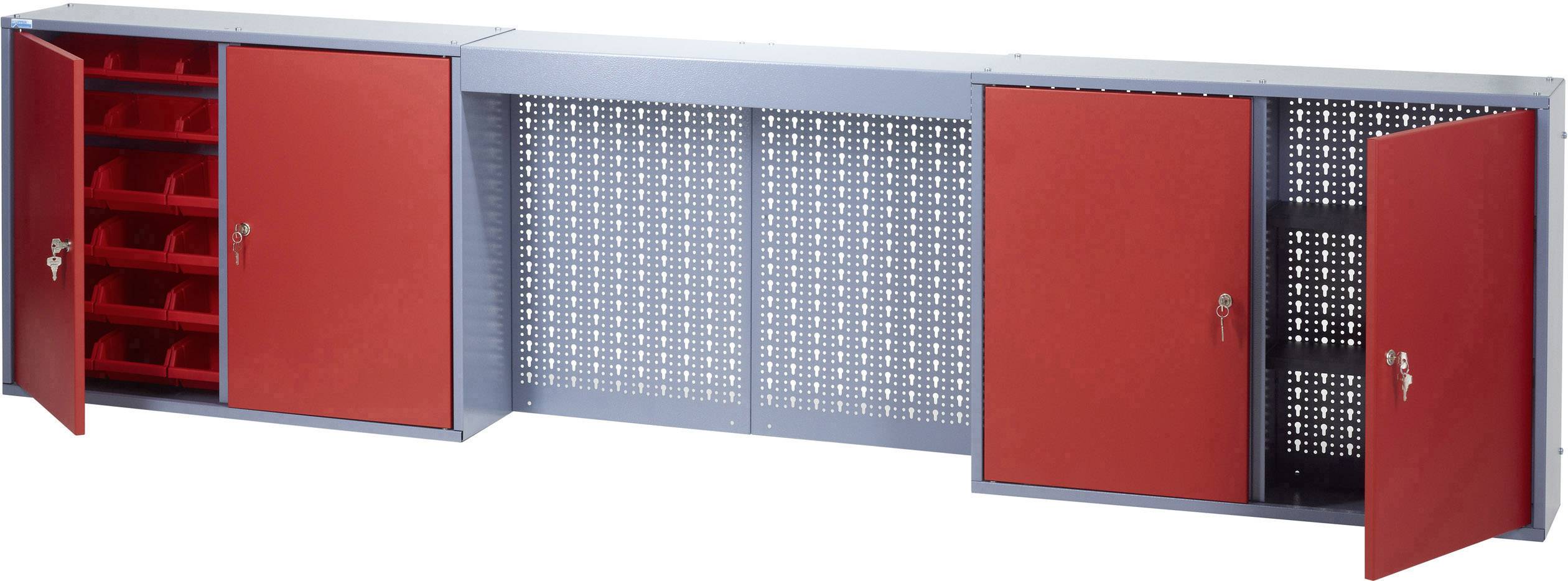 Küpper 70182 Szerszám akasztós szekrény (Sz x Ma x Mé) 240 x 60 x 19 cm Ezüst, Piros