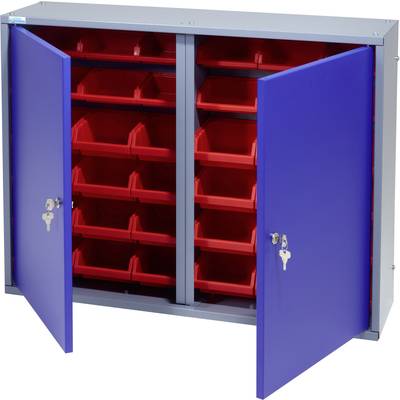 Fali szekrény 80cm, 2 ajtó, 36 doboz ultramarin kék Küpper 70227 (Sz x Ma x Mé) 80 x 60 x 19 cm