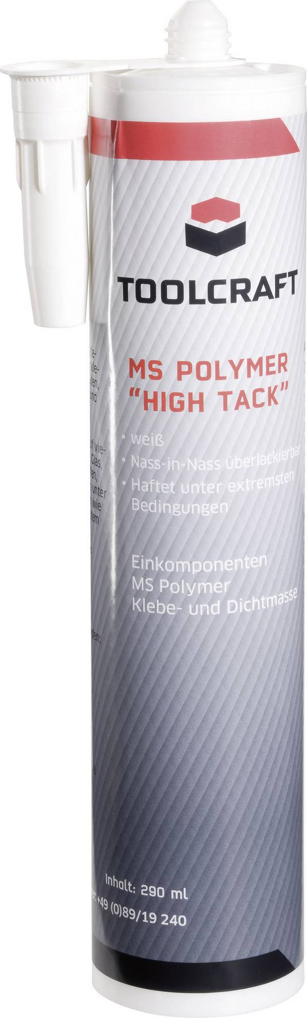 Ragasztó- és tömítő massza, MS Polymer, 290 ml, fehér, TOOLCRAFT MSP.HIT.K290