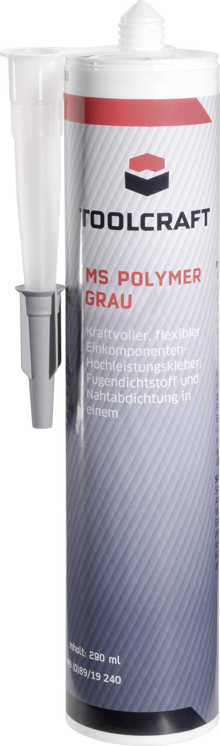 Ragasztó- és tömítőmassza, MS Polymer, 290 ml, szürke, TOOLCRAFT MSP.K290G
