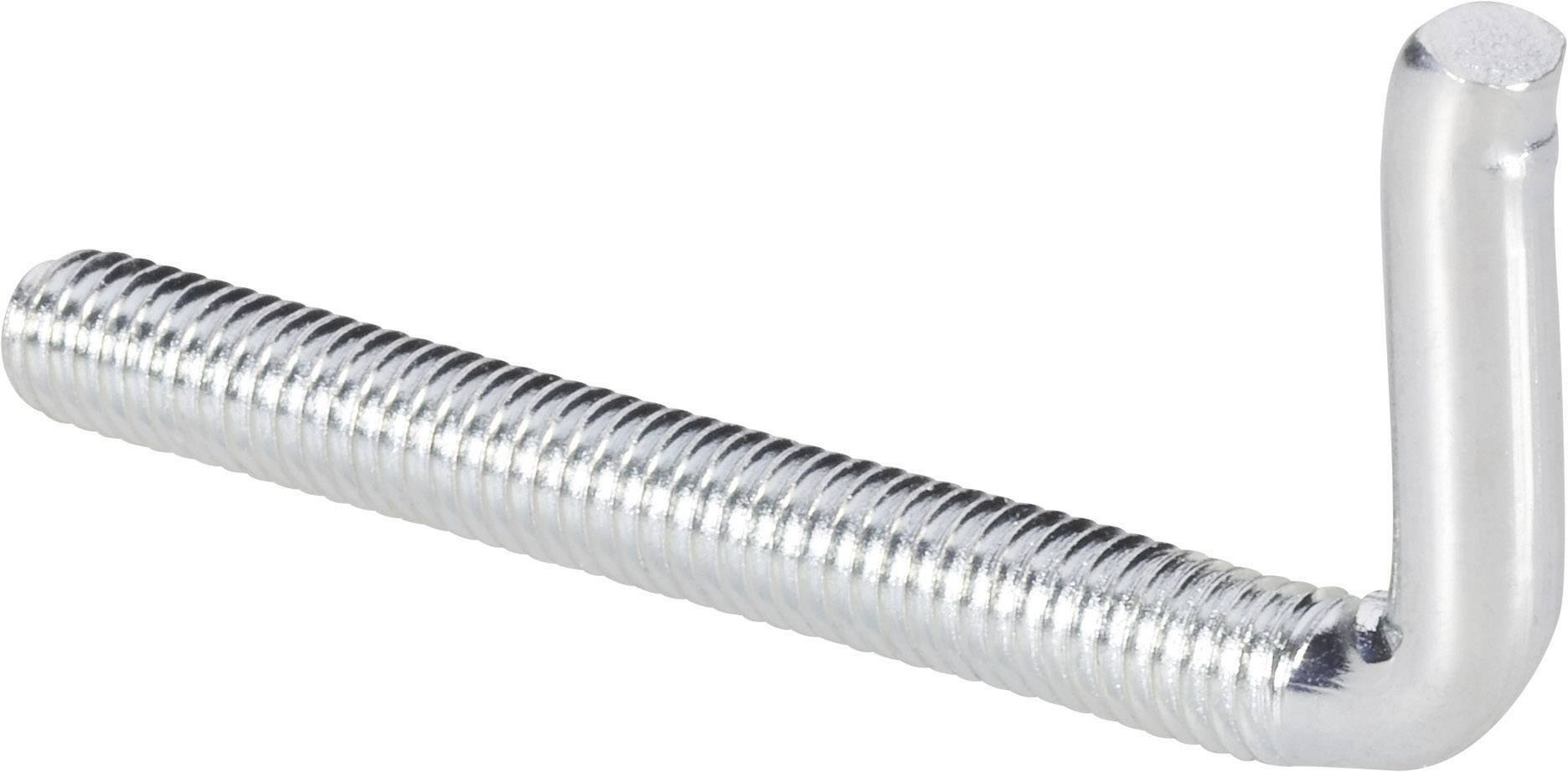 TOOLCRAFT 890689 Egyenes csavaros horgok 4E típus 50 mm Acél, galvanikusan horganyozott 10 db