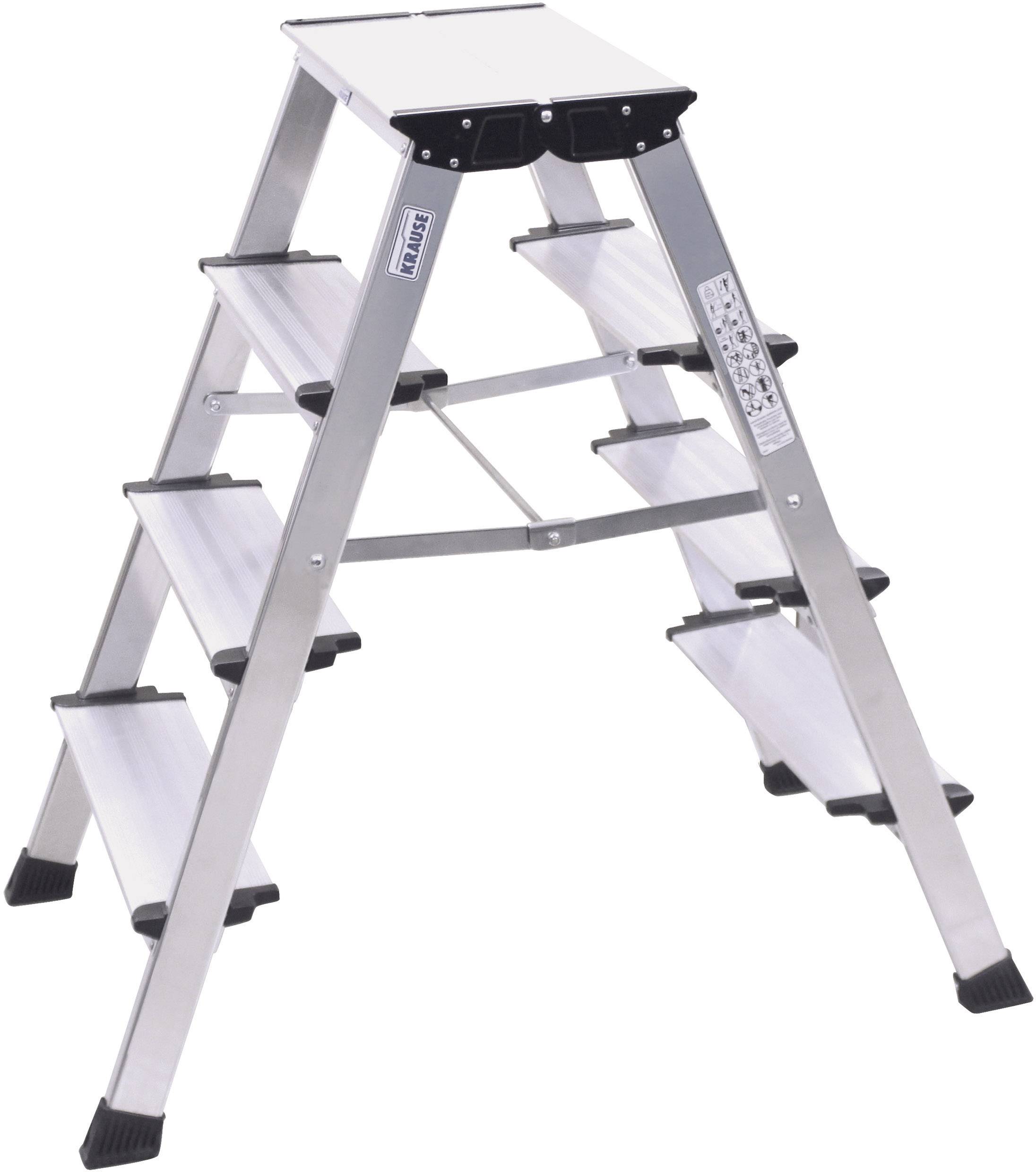 Krause MONTO Treppo 126030 Alumínium Kettős összehajtható fellépő Összecsukható Munkamagasság (max.): 2.65 m Ezüst 3.80 kg