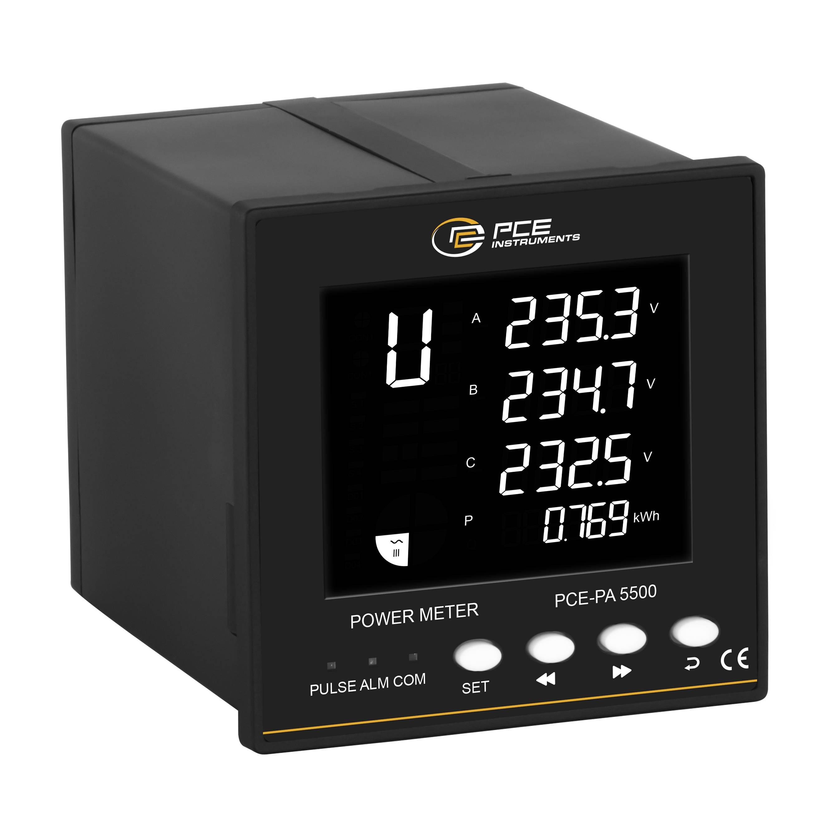 PCE Instruments Power Analyzer hálózat analizáló készülék 3 fázisú, 1 fázisú Energiamérések, Grafikus kijelző