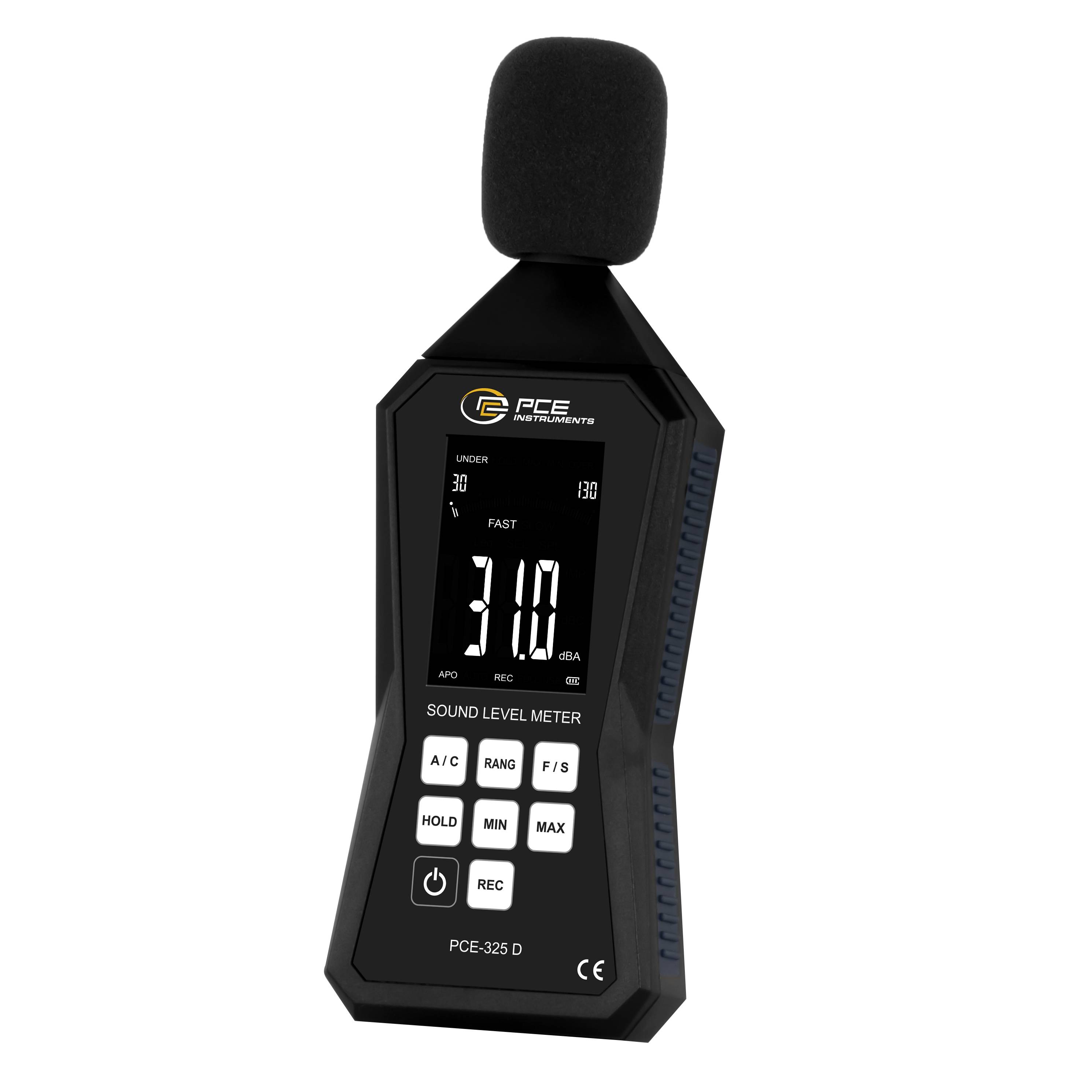 PCE Instruments Zajszintmérő 30 - 90 dB 31.5 Hz - 8000 Hz Mikro USB-1