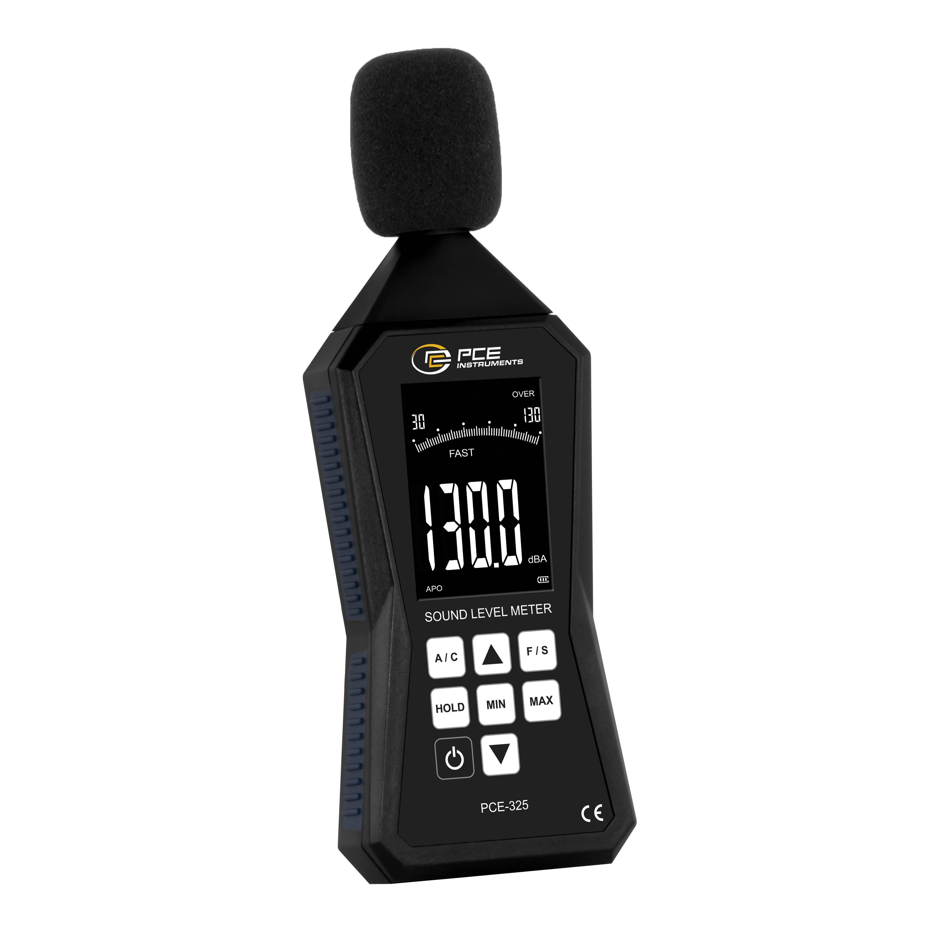 PCE Instruments Zajszintmérő 30 - 90 dB 31.5 Hz - 8000 Hz Mikro USB-1