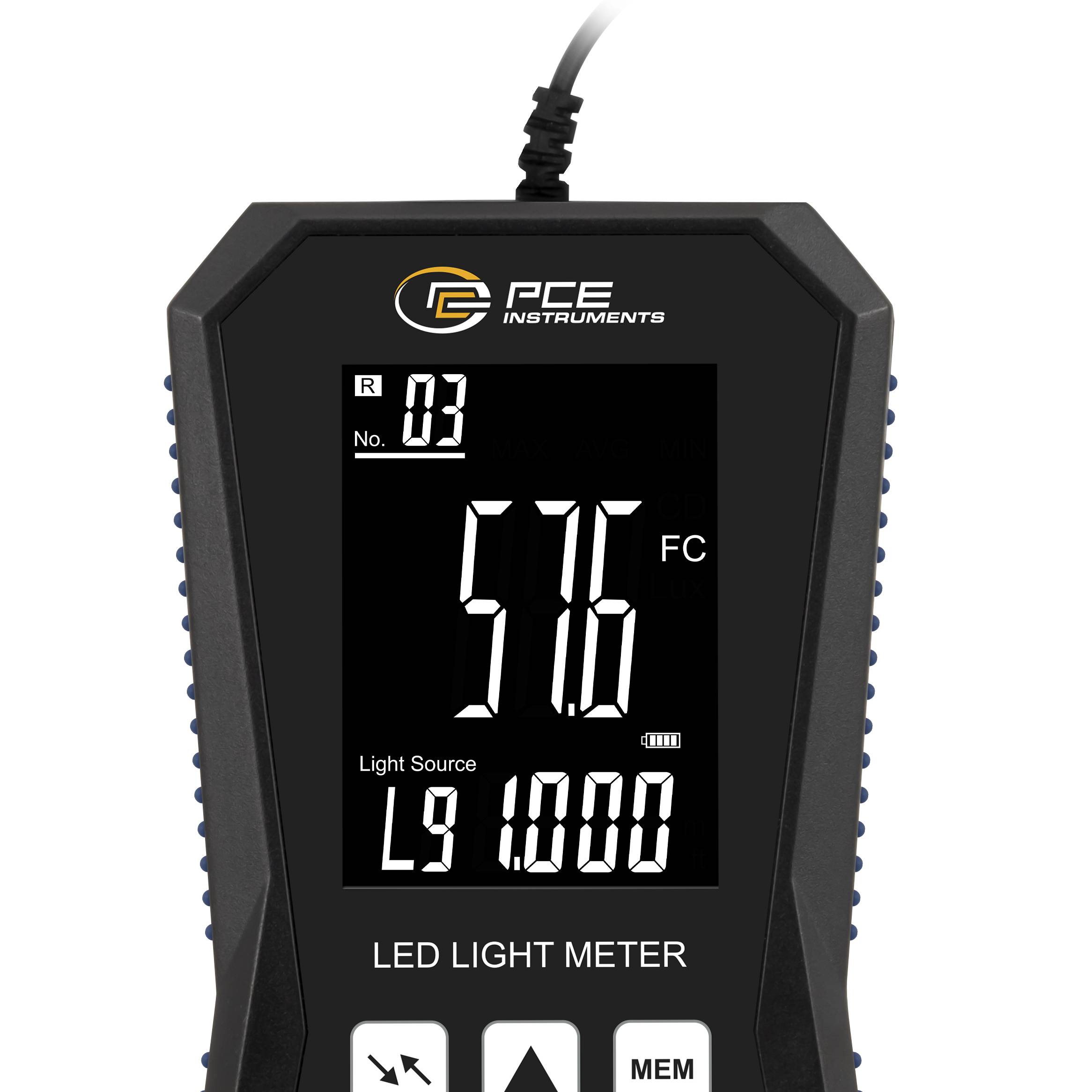 PCE Instruments PCE-LED 30 LED fénymérő 40 - 400000 lx-2