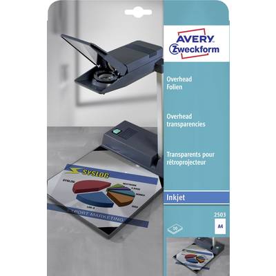 Avery-Zweckform  2503 Overhead-Projektor fólia DIN A4 Tintasugaras nyomtató Átlátszó 10 db