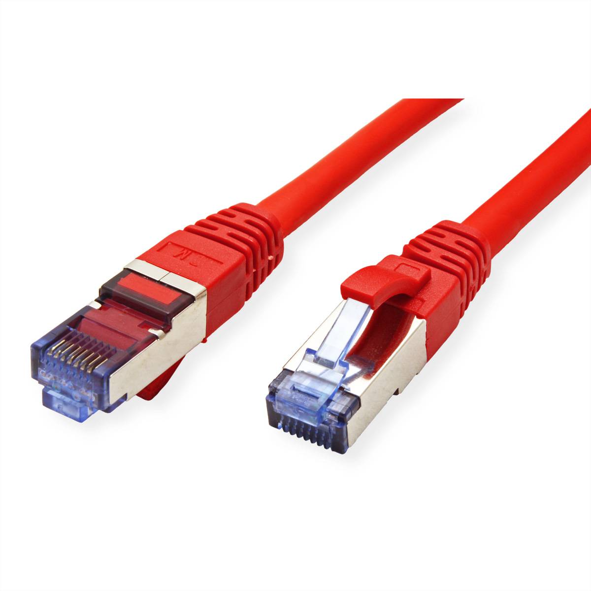 Value 21.99.1991 RJ45 Hálózati kábel, patchkábel CAT 6A S/FTP 1.50 m Piros (átlátszó) Kettős árnyékolás, Halogénmentes, -1