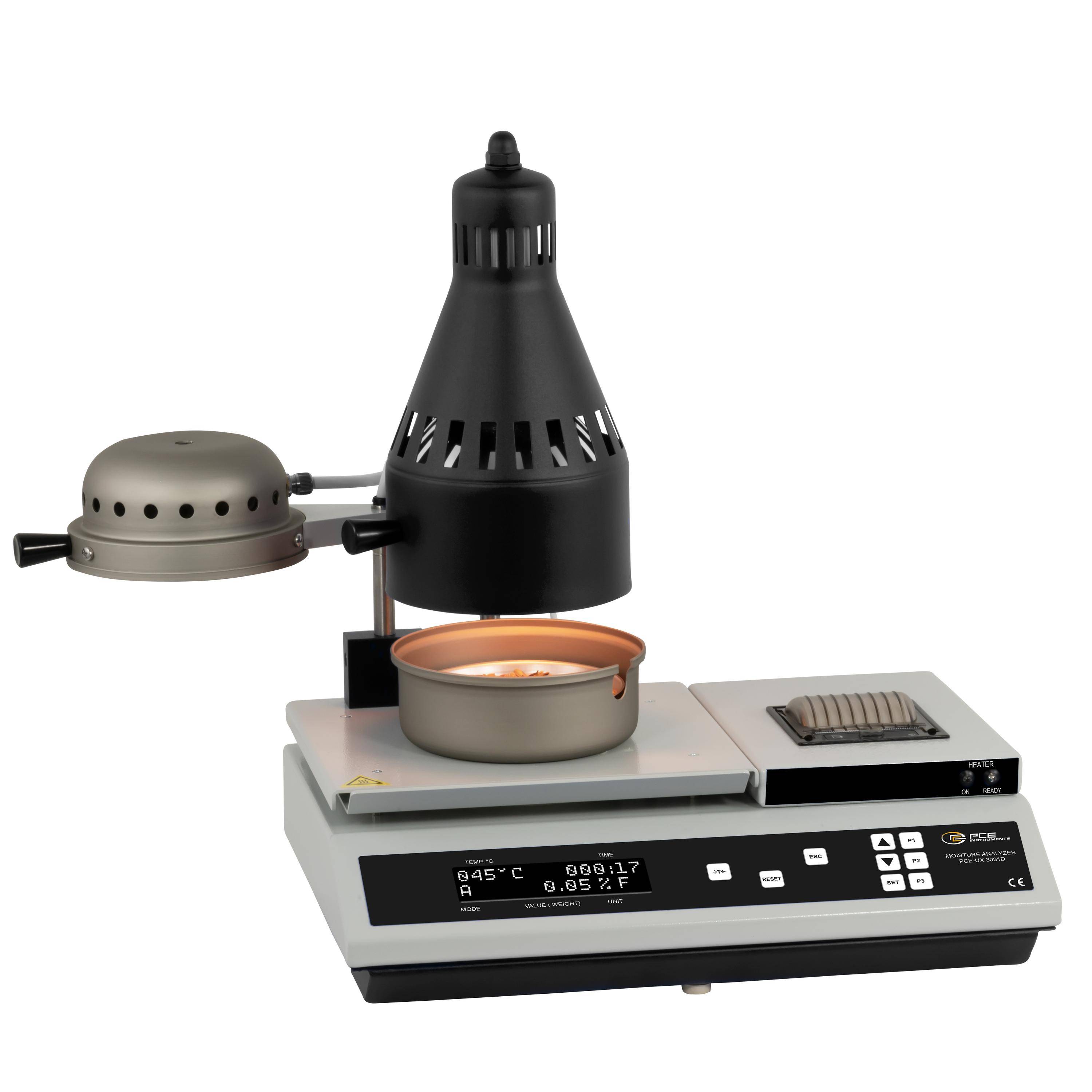 PCE Instruments PCE-UX 3031D Nedvességanalizátor mérleg PCE-UX 3031D Mérési tartomány (max.) 220 g Leolvashatóság 0 g Há-5