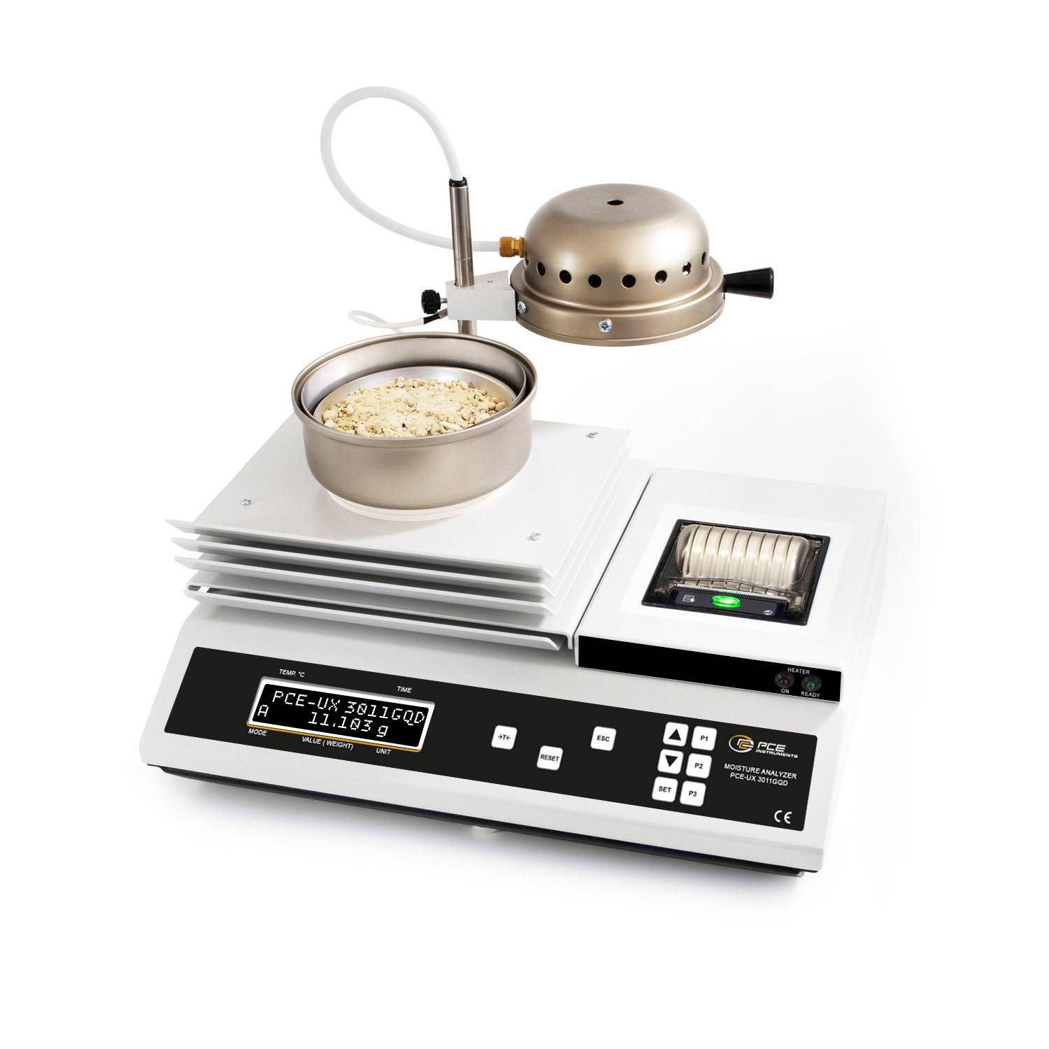 PCE Instruments PCE-UX 3011GQD Nedvességanalizátor mérleg PCE-UX 3011GQD Mérési tartomány (max.) 200 g Leolvashatóság 0 -5
