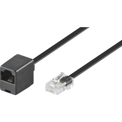 Basetech ISDN Hosszabbítókábel [1x RJ45 dugó, 8p4c - 1x RJ45 alj, 8p8c] 10.00 m Fekete 