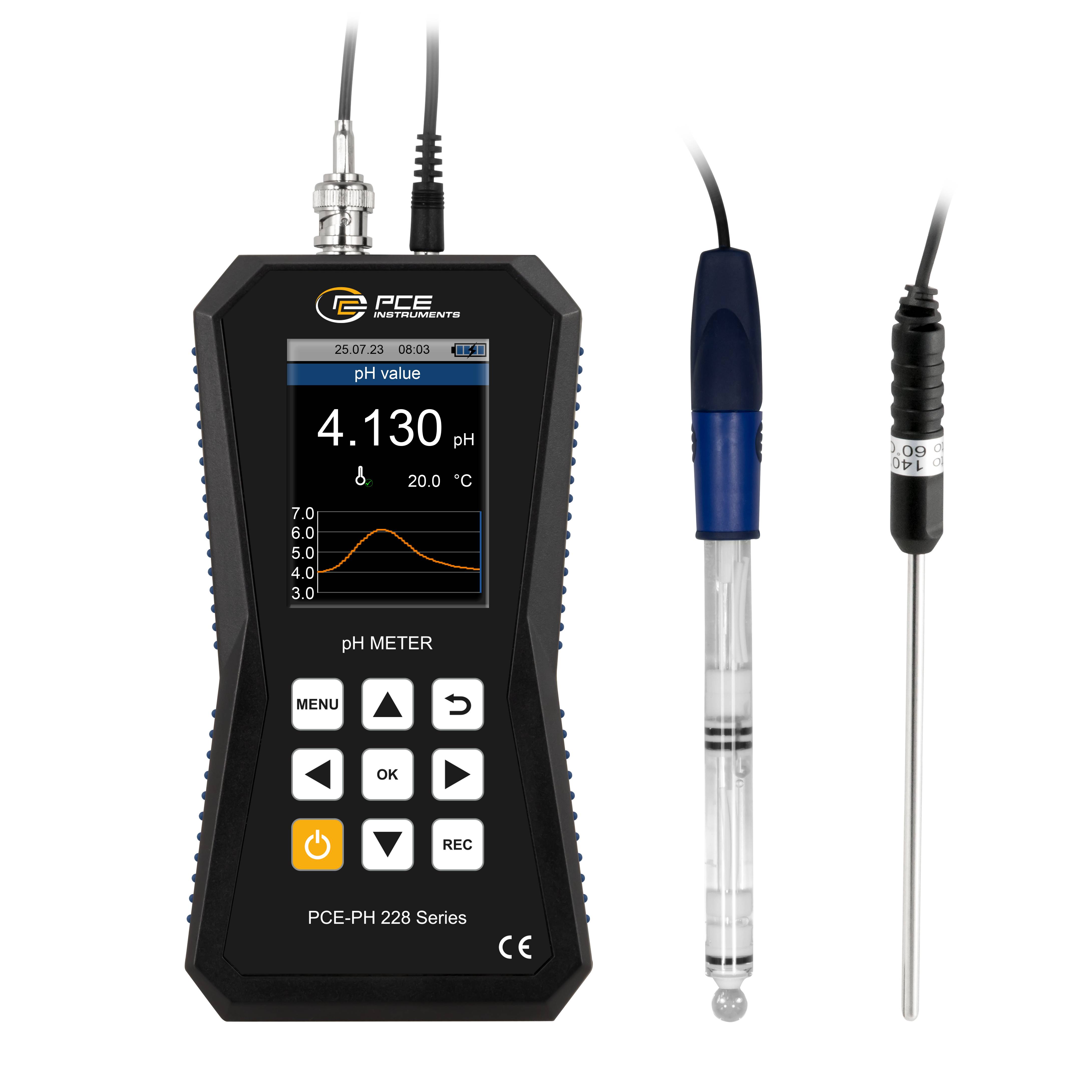 PCE Instruments PCE-PH 228LAB-HTE pH mérő műszer pH érték, Hőmérséklet, Redox (ORP)-1