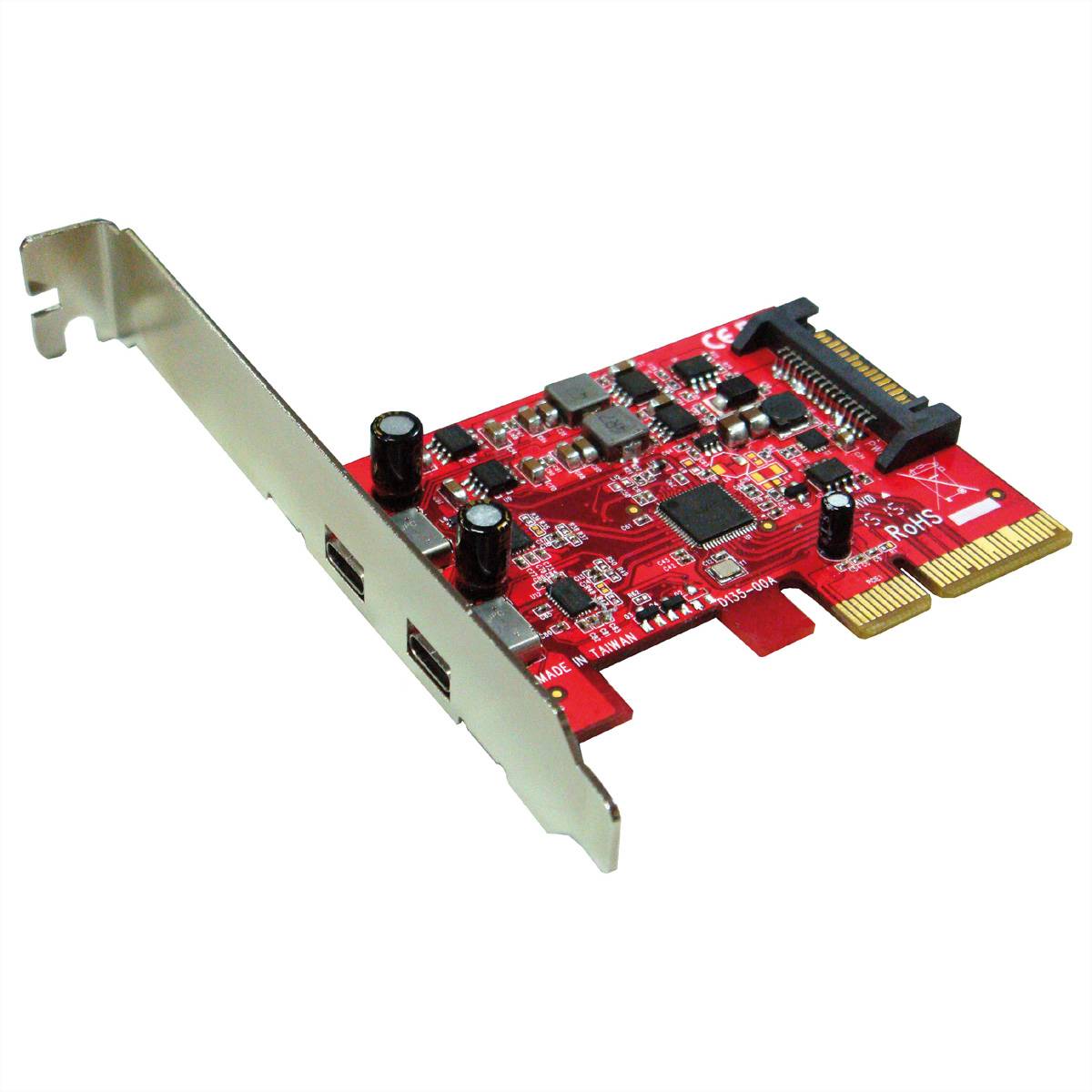 Roline PCI Express kártya USB-C® (USB 3.1 Gen 2) PCIe x4-0