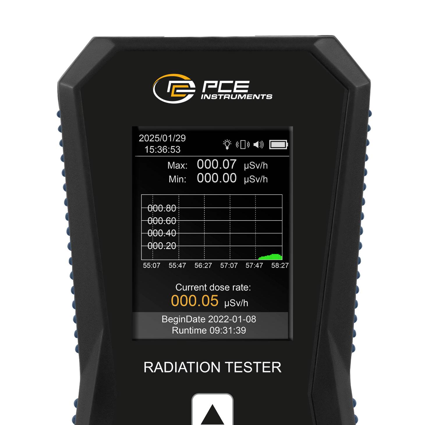 PCE Instruments Geiger-Müller számlálócső Sugárzás: Gamma, Béta, Röntgen akusztikus riasztás, optikai jelzés-1