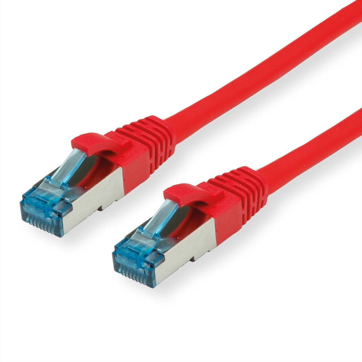 Value 21.99.1991 RJ45 Hálózati kábel, patchkábel CAT 6A S/FTP 1.50 m Piros (átlátszó) Kettős árnyékolás, Halogénmentes, -0