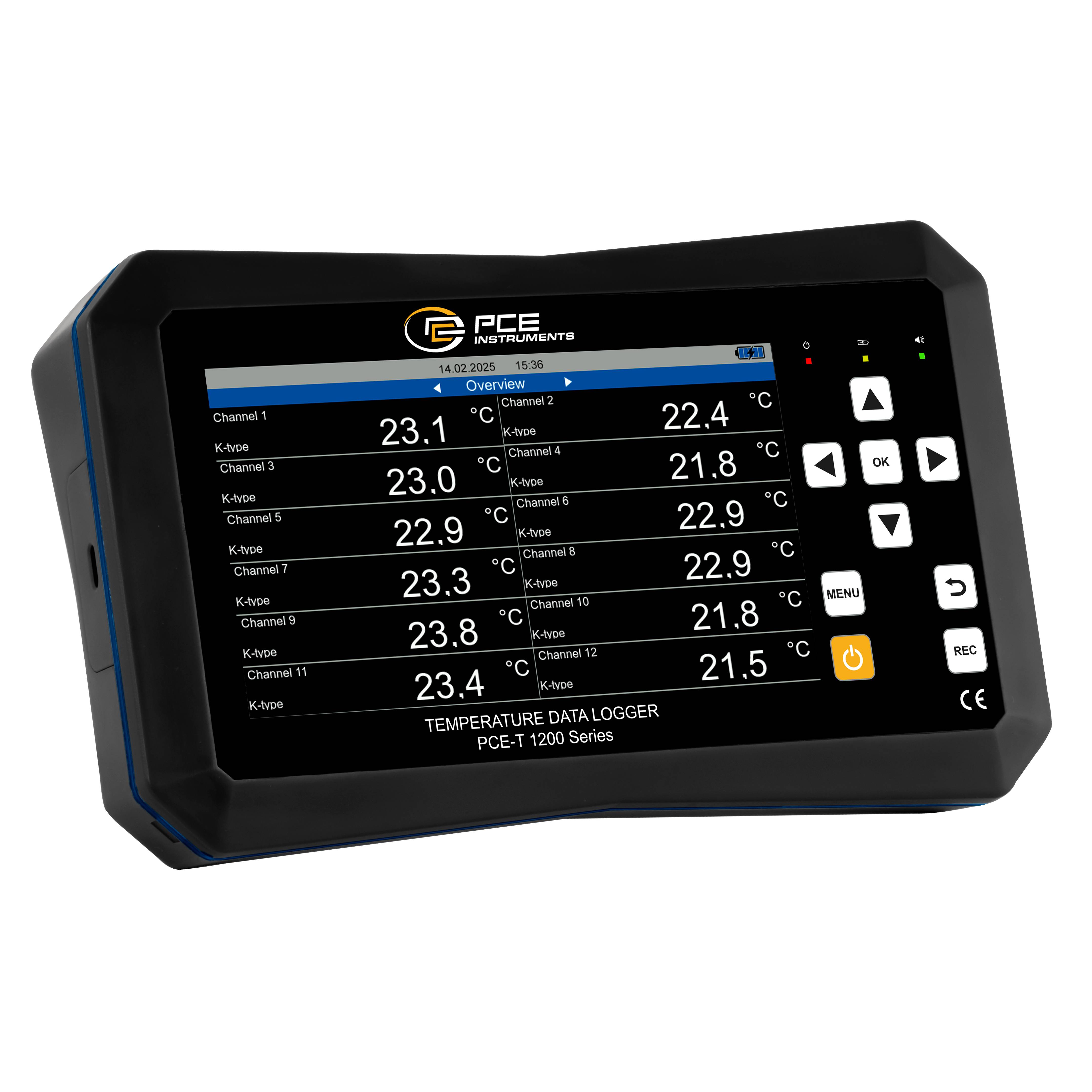 PCE Instruments PCE-T 1220 Hőmérséklet adatgyűjtő Mérési méret Hőmérséklet -200 - 1800 °C
