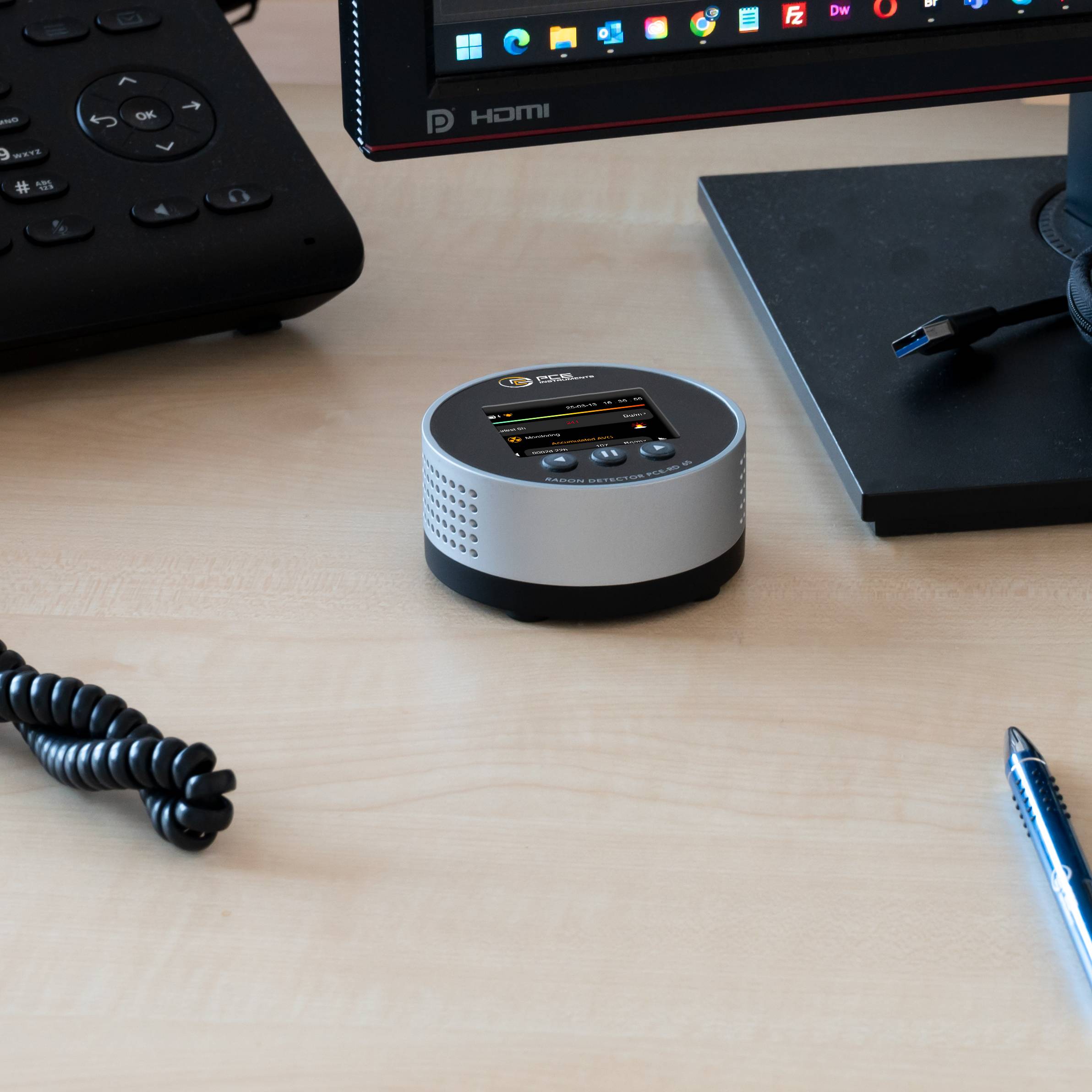 PCE Instruments PCE-RD 65 Radon mérőkészülék 3.3 - 37000 Bq/m³ Adatgyűjtő funkcióval Kalibráció Gyári standard (tanúsítv-4