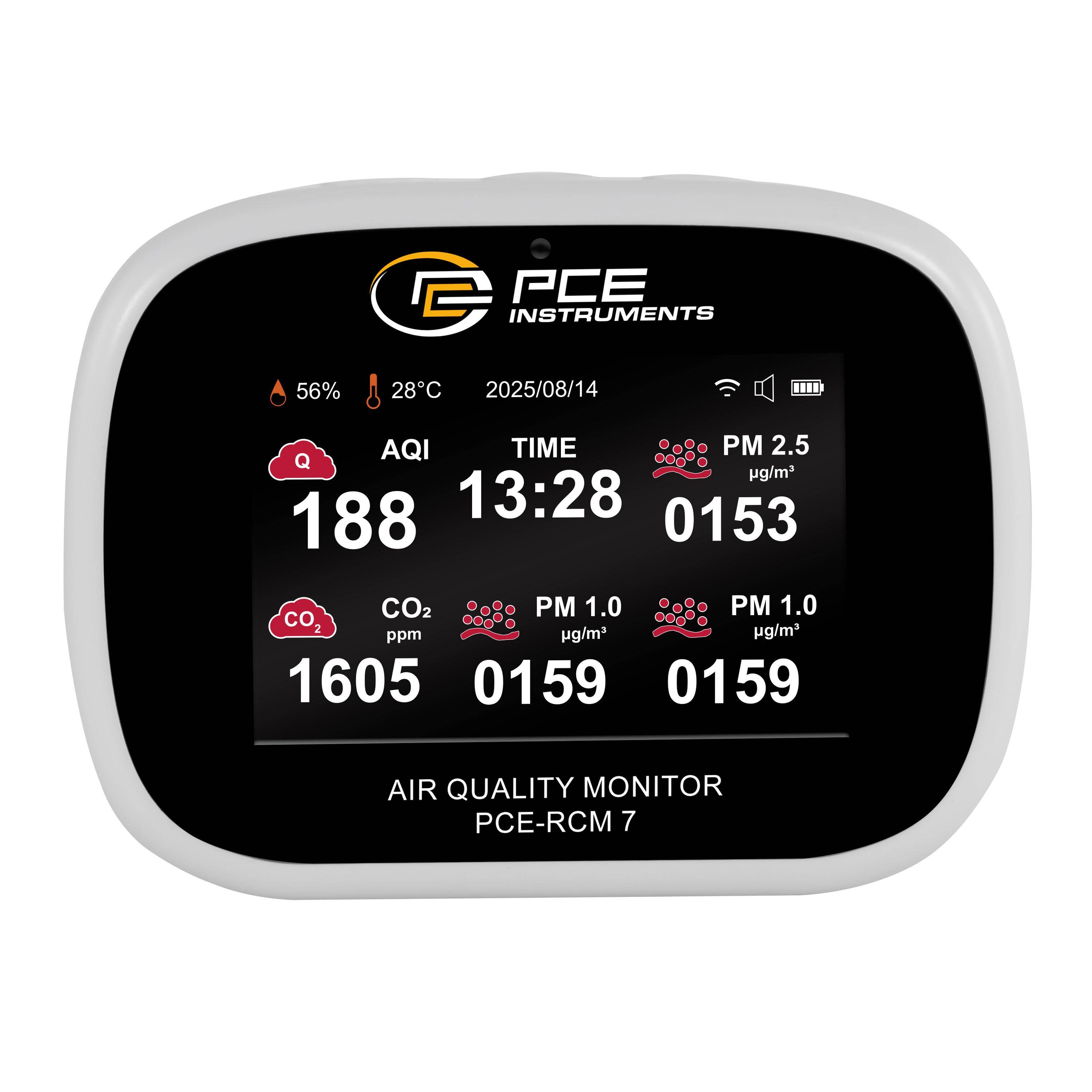 PCE Instruments Széndioxid mérő CO2 Hőmérsékletmérő funkcióval, USB csatlakozóval-1