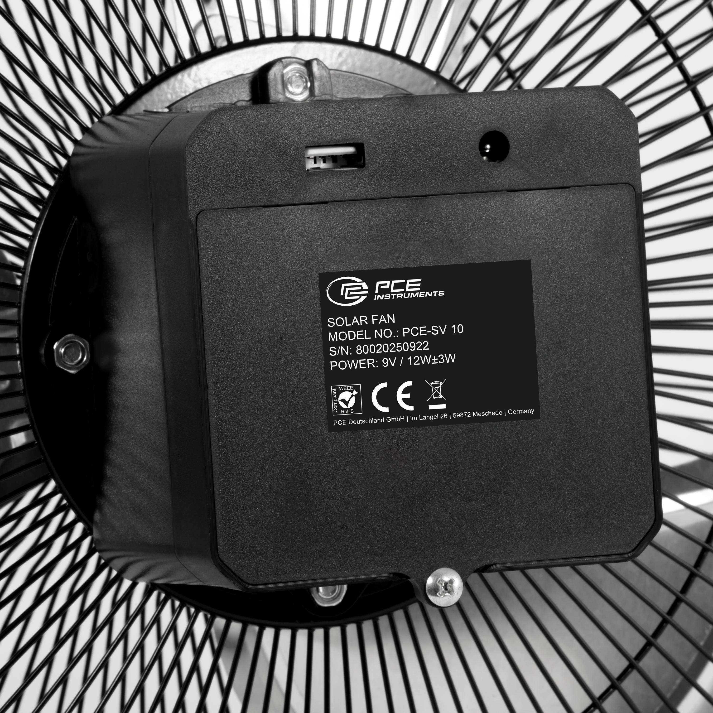 PCE Instruments PCE-SV 10 Padlóventilátor 10 W (Ø x Ma) 350 mm x 395 mm Fekete Akkus működés lehetséges, Akkuval-2