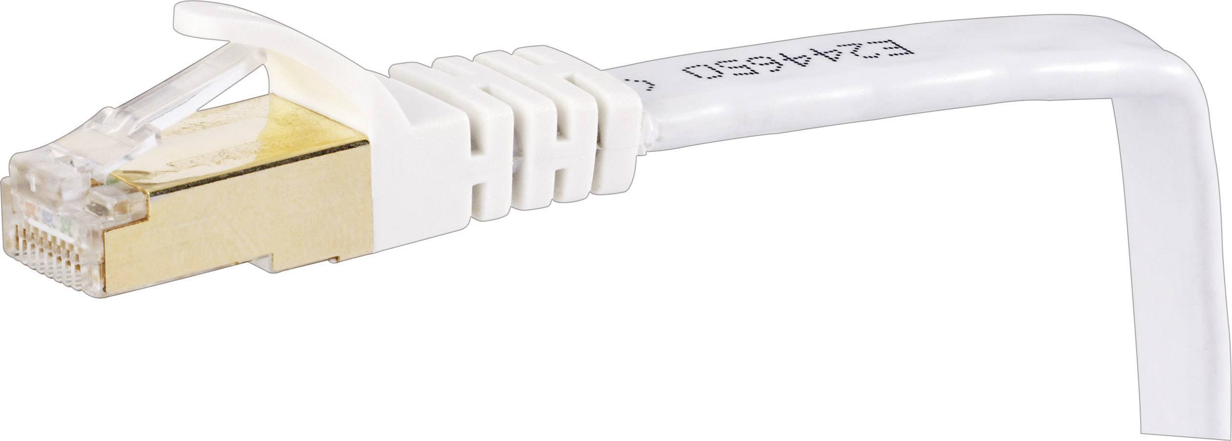 CAT 7 PATExtra lapos hálózati kábel U/FTP, CAT 7, fehér, 3 M-3