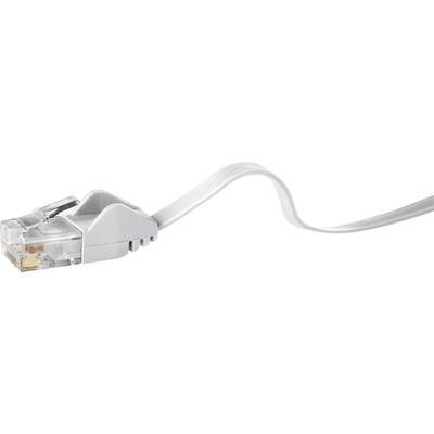Hálózati kábel, lapos, 10 m, fehér, CAT5e