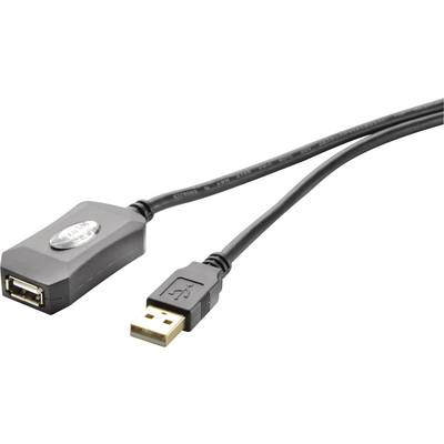 USB 2.0 hosszabbító kábel 5 m, fekete