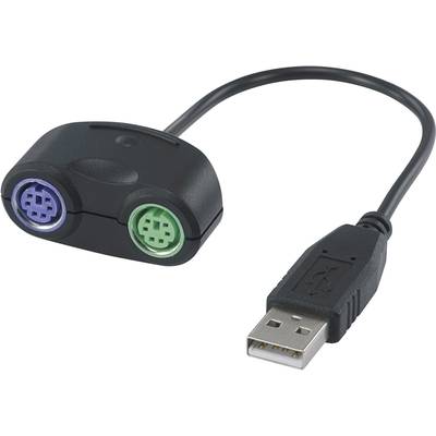 USB / PS/2 Billentyűzet/egér átalakító [1x USB 1.1 A - 2x PS/2 alj] 0.20 m Fekete Renkforce