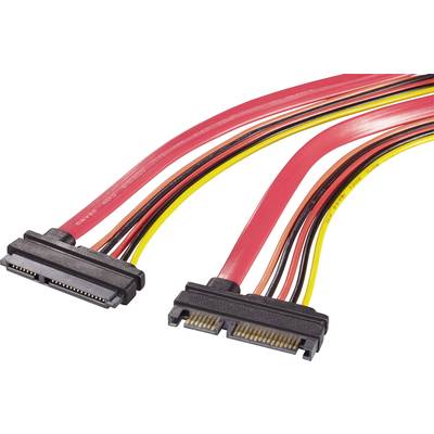 SATA kombinált hosszabbító kábel, 0,2 m, Renkforce