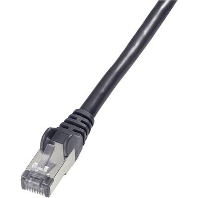 RJ45-ös patch kábel, hálózati LAN kábel, CAT 6 S/FTP, 1x RJ45 dugó - 1x RJ45 dugó, 3m, fekete, Goobay