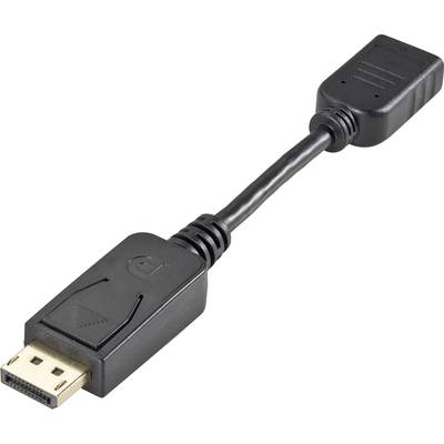 DisplayPort / HDMI adapter aranyozott [1x DisplayPort dugó - 1x HDMI alj] 0,05 m, fekete, CE