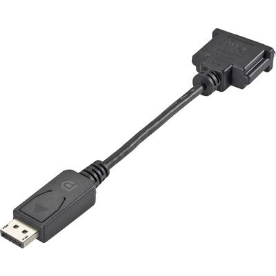 DisplayPort / DVI adapter, aranyozott [1x DisplayPort dugó - 1x DVI alj 24+1 pólusú] fekete, CE