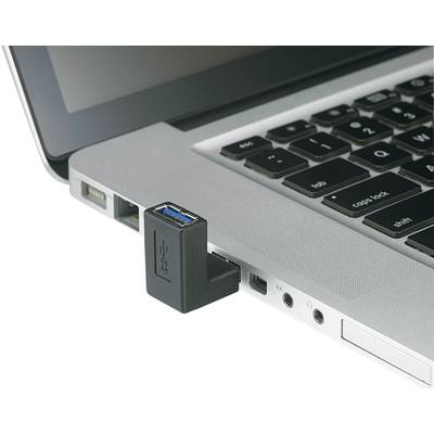USB 3.0 könyök adapter [dugó A - USB 2.0 aljzat A] 90°-ban felfelé hajlított Renkforce RF-4084260