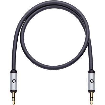 Jack audio kábel, 1x 3,5 mm jack dugó - 1x 3,5 mm jack dugó, 0,5 m, aranyozott, fekete, OFC, Oehlbach i-Connact J-35