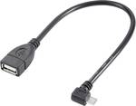 OTG kábel, USB 2.0, mikro B dugó/A hüvely, 10 cm, Renkforce